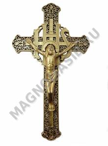 Крест Ажурный пластмассовый с окраской золотом 30*3см