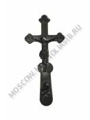 Крест в руку пластмассовый черный 13 см