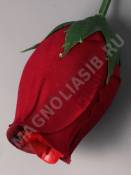 Бутон розы бархат 2сл 8.5см (борд)/К